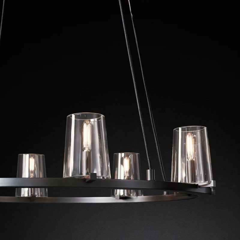 Kuseau Glass Round Chandelier 36"-MEET LIGHTING