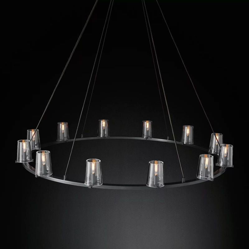 Kuseau Glass Round Chandelier 60"-MEET LIGHTING