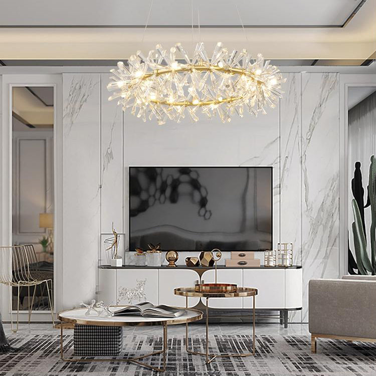 Kylia 2 Tier Ring Crystal Chandelier 72”-MEET LIGHTING