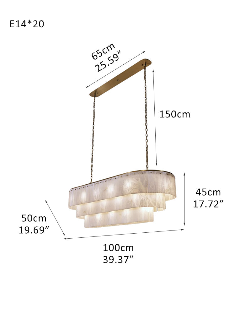 Multi-tiered Luxury Modern LED Chandelier Entrance Villa High Ceiling Large Alabaster Chandelier