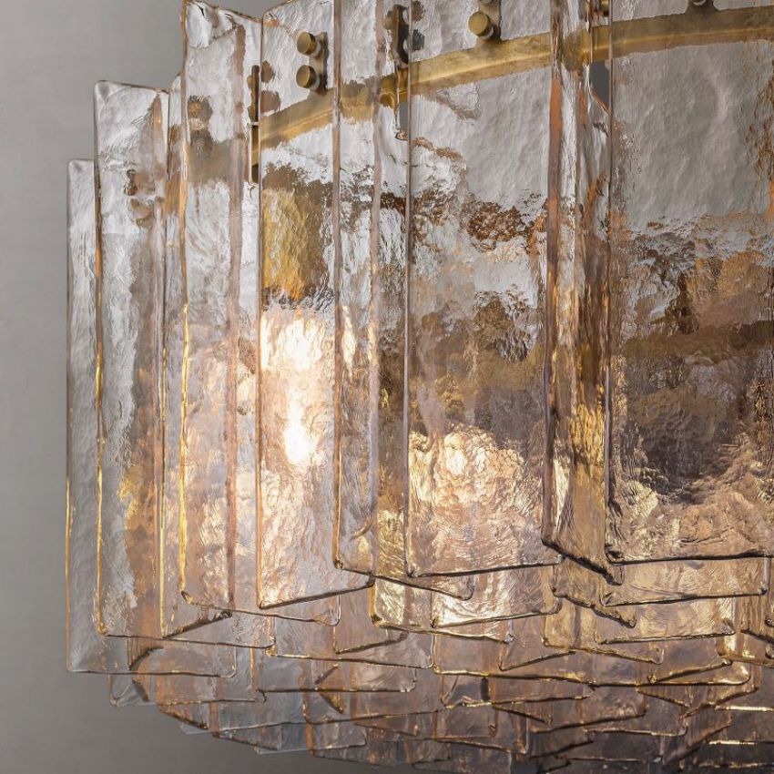 Lattic Clear Glass Round Chandelier 48"-MEET LIGHTING