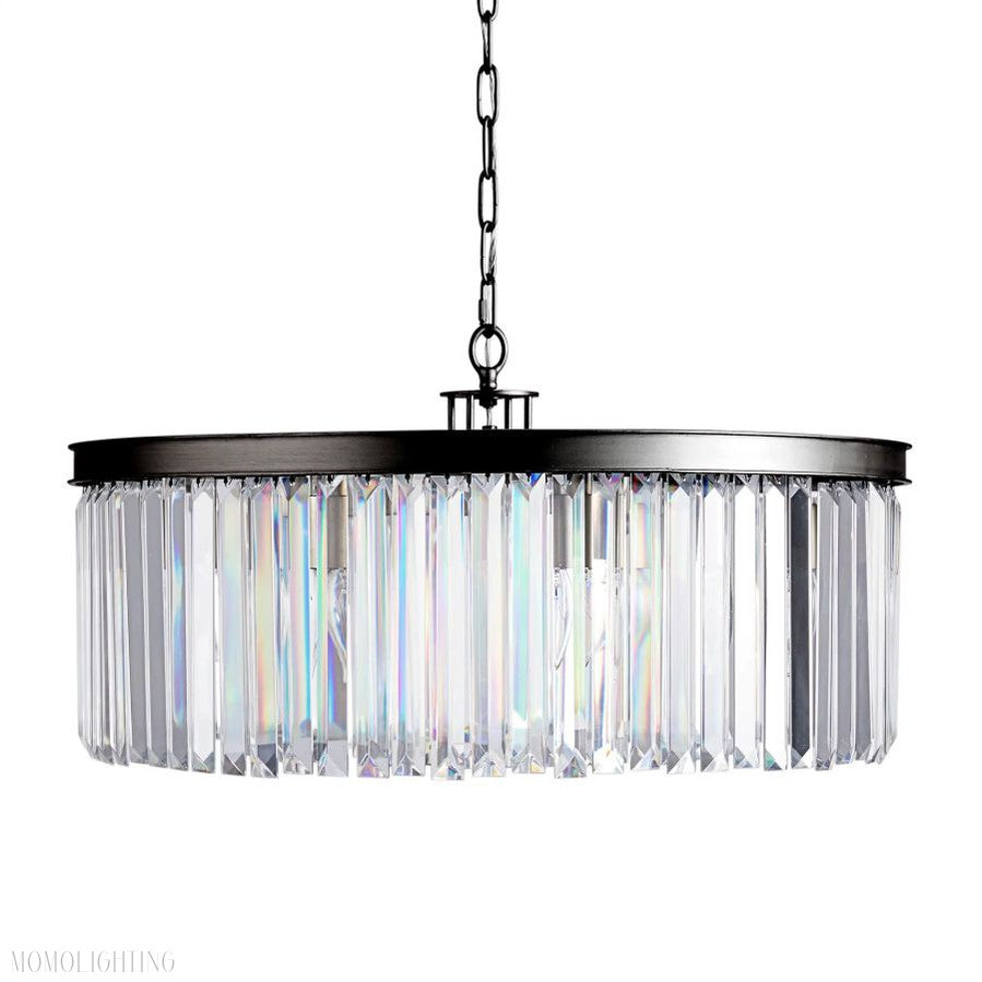 Leyland Round Living Room Glass Chandelier-Momo Lighting