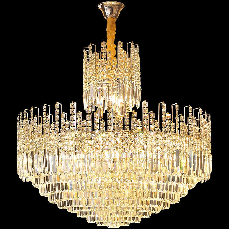 Luxury Hotel Hallway Ceiling Lighting Fixture Large Round Crystal Chandelier For Foyer Living Room Staircase-MEET LIGHTING