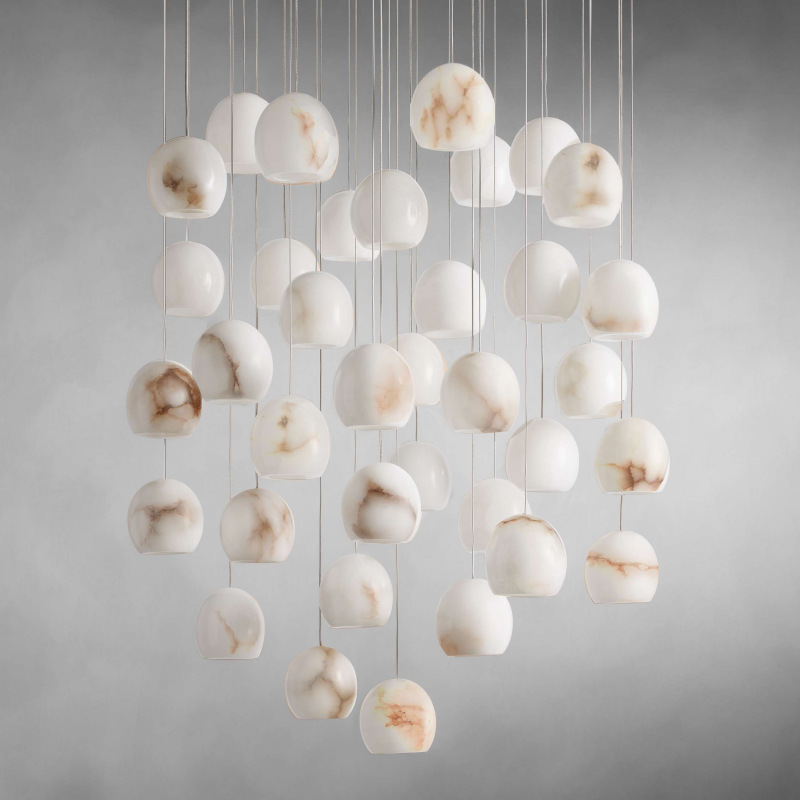 MAEVA ALABASTER ROUND CHANDELIER 13'' 21'' 36''-MEET LIGHTING