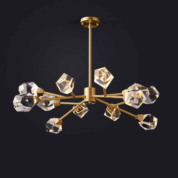 Masonry Faceted Crystal Prisms Chandelier-MEET LIGHTING