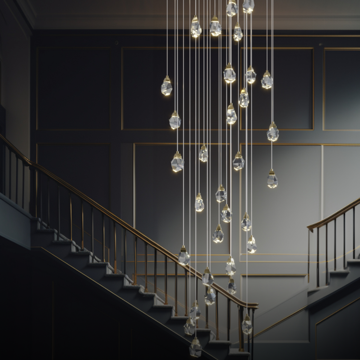 Masonry Faceted Crystal Prisms Chandelier-MEET LIGHTING