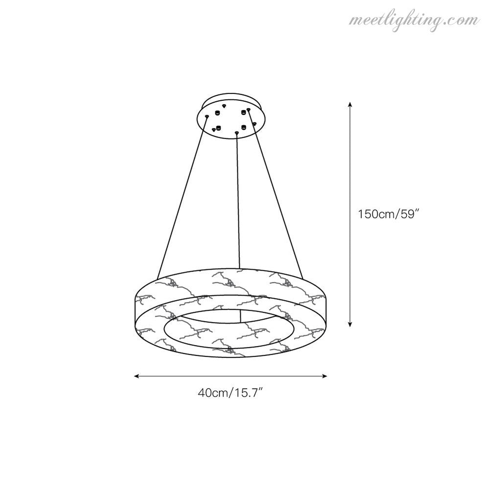 Modern Alabaster Ring Chandelier Halo Chandelier For Living Room-MEET LIGHTING