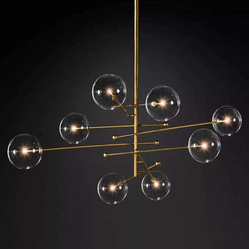 Modern Glass Globe Eight-Arm Chandelier 79"-MEET LIGHTING
