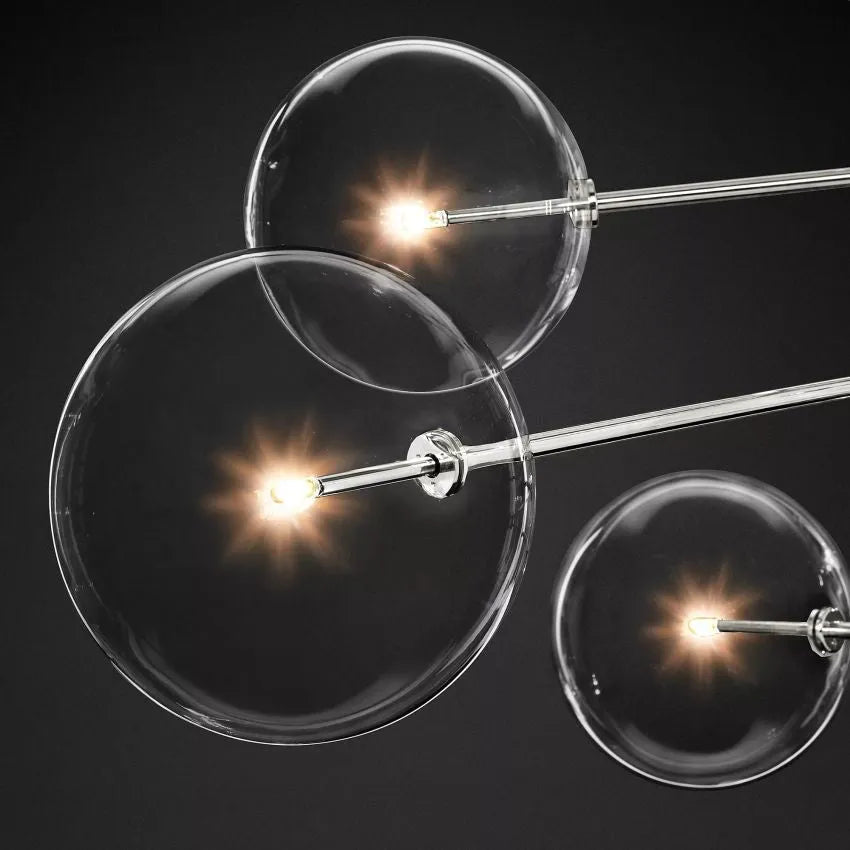 Modern Glass Globe Eight-Arm Chandelier 79"-MEET LIGHTING