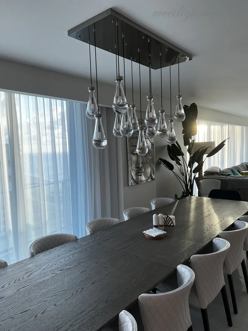 Modern Raindrop Rectangle Chandelier-MEET LIGHTING