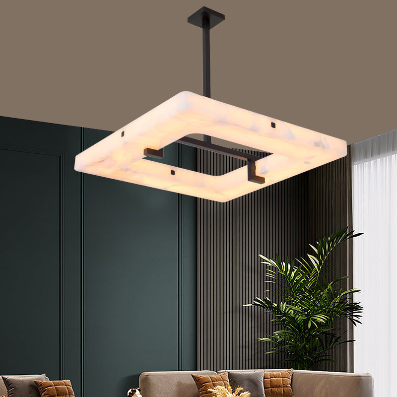 Modern Square Alabaster Chandelier-MEET LIGHTING