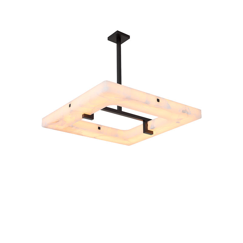 Modern Square Alabaster Chandelier-MEET LIGHTING