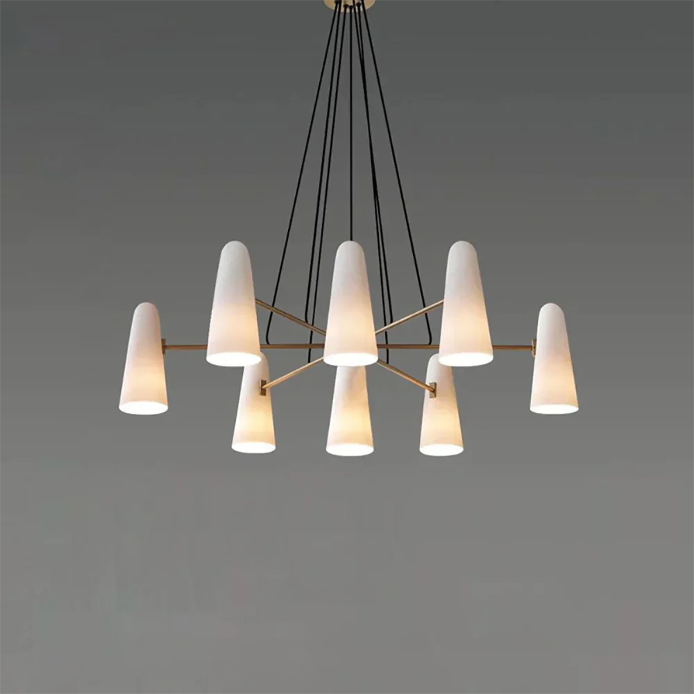 Modern Style Round Cone Glass Chandelier for Bedroom/Living Room/Dining Room-MEET LIGHTING
