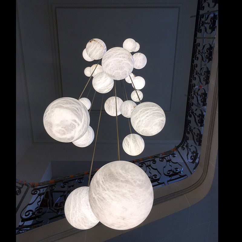 Alabaster Sphere Group Pendant Chandelier,Multi Pendant Light-MEET LIGHTING