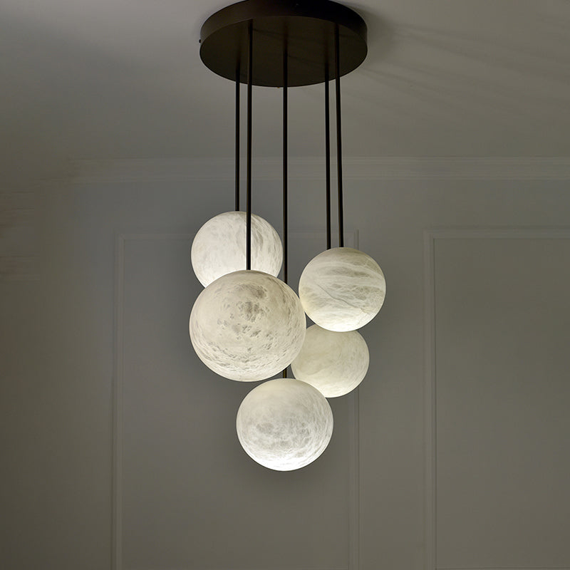 Alabaster Sphere Group Pendant Chandelier,Multi Pendant Light-MEET LIGHTING