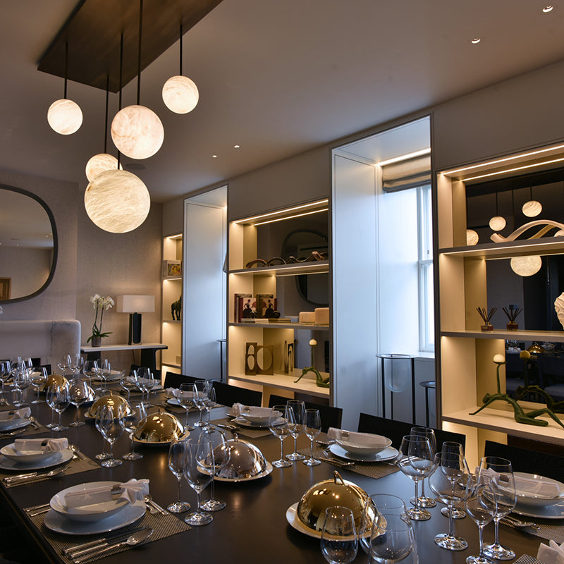 Alabaster Sphere Group Pendant Chandelier,Multi Pendant Light-MEET LIGHTING