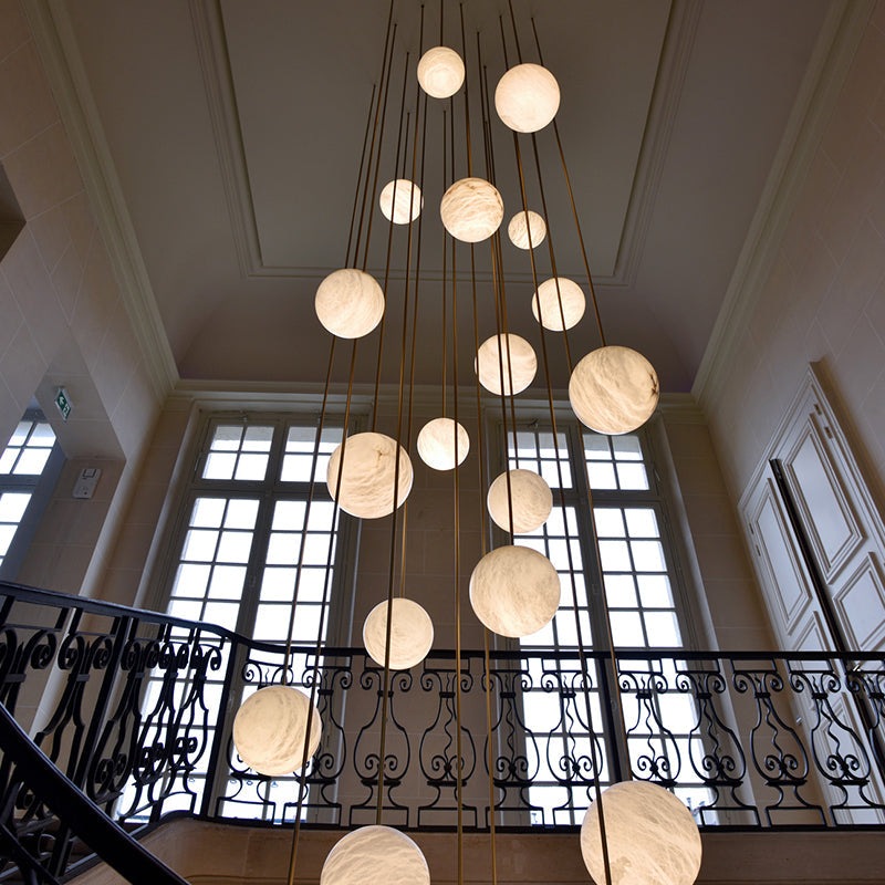 Alabaster Sphere Group Pendant Chandelier,Multi Pendant Light-MEET LIGHTING