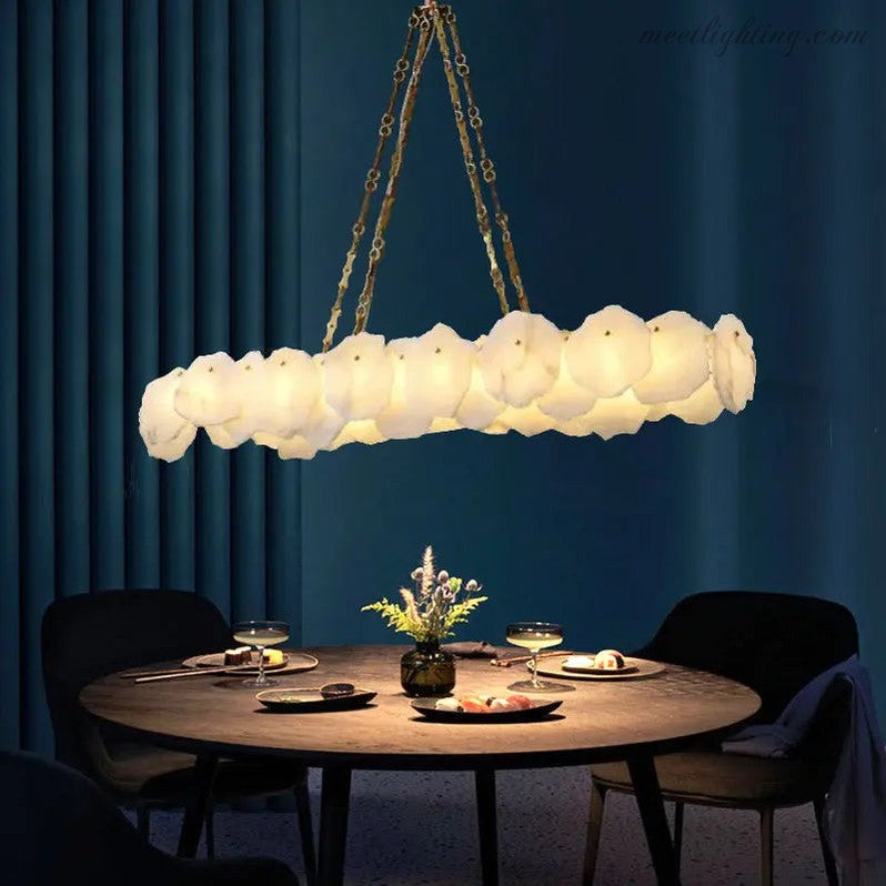 Nasile Linear Alabaster Chandelier Light Fixture-MEET LIGHTING