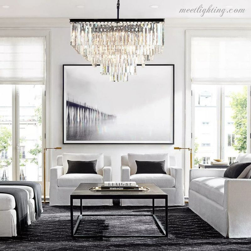 Odeom 5-Layer Crystal Square Chandelier 34"-MEET LIGHTING