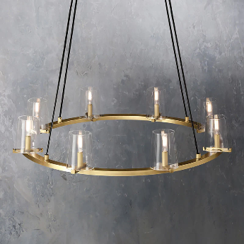 Pauillac Clear Glass Round Chandelier 36" 48" 60"-MEET LIGHTING