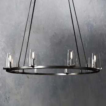 Pauillac Clear Glass Round Chandelier 36" 48" 60"-MEET LIGHTING