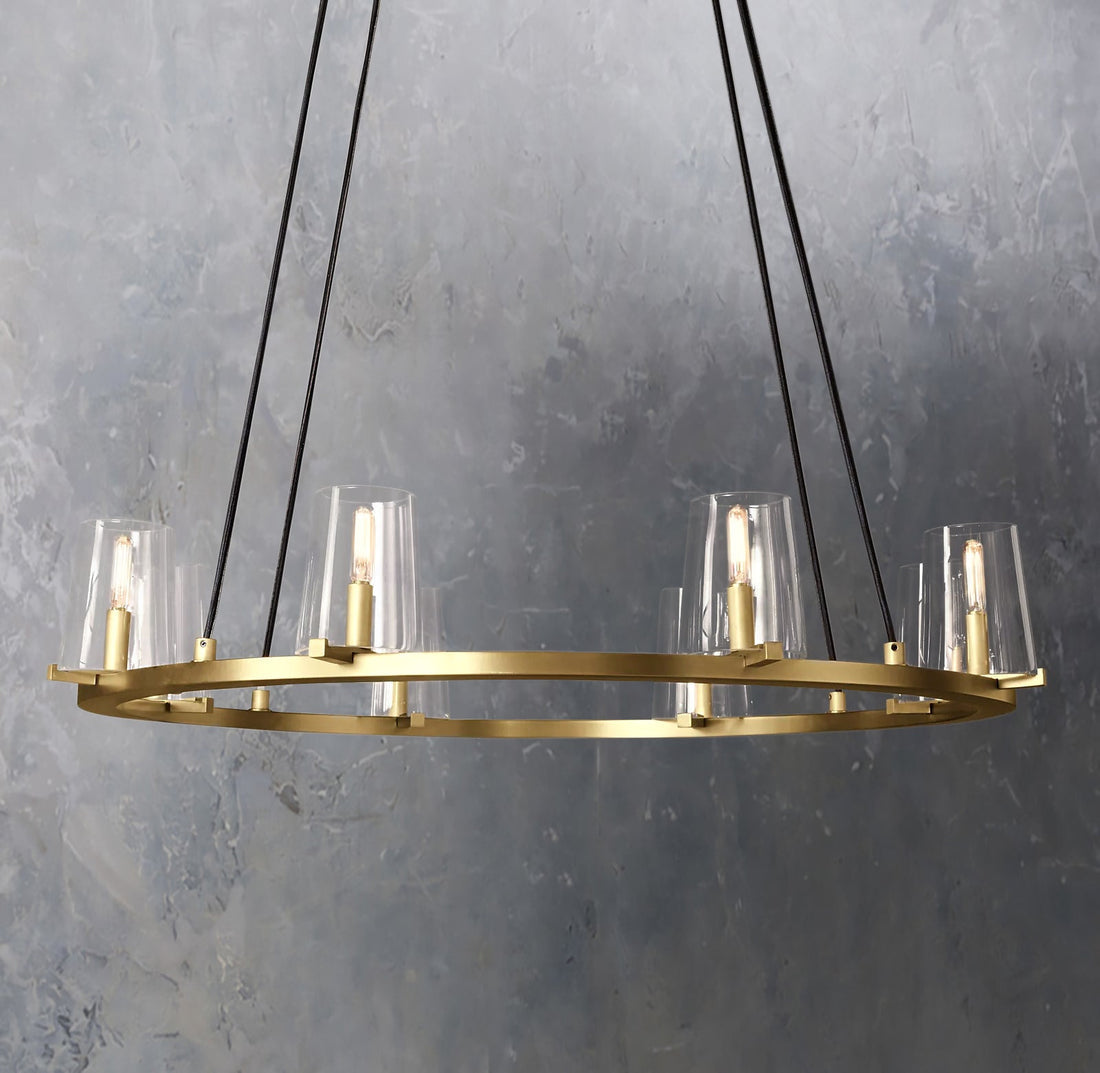 Pauillac Clear Glass Round Chandelier 36" 48" 60"-MEET LIGHTING
