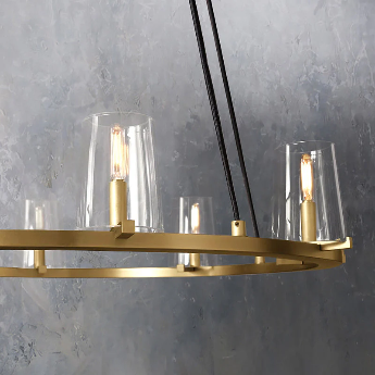 Pauillac Clear Glass Round Chandelier 36" 48" 60"-MEET LIGHTING