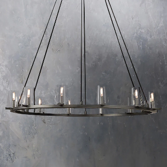 Pauillac Clear Glass Round Chandelier 36" 48" 60"-MEET LIGHTING