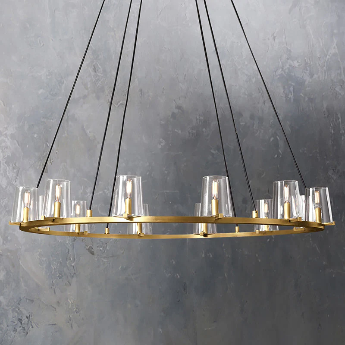 Pauillac Clear Glass Round Chandelier 36" 48" 60"-MEET LIGHTING