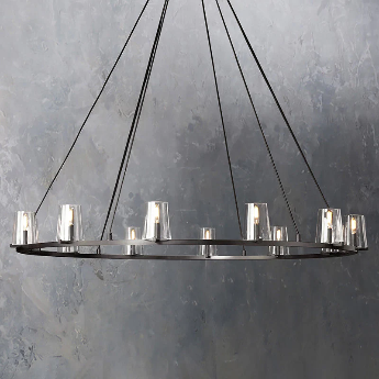 Pauillac Clear Glass Round Chandelier 36" 48" 60"-MEET LIGHTING