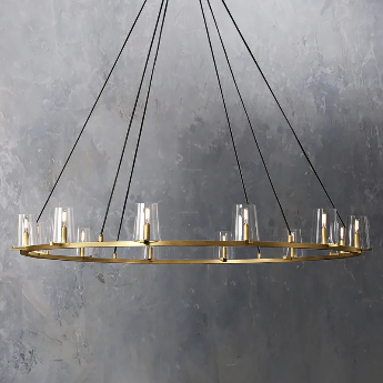 Pauillac Clear Glass Round Chandelier 36" 48" 60"-MEET LIGHTING