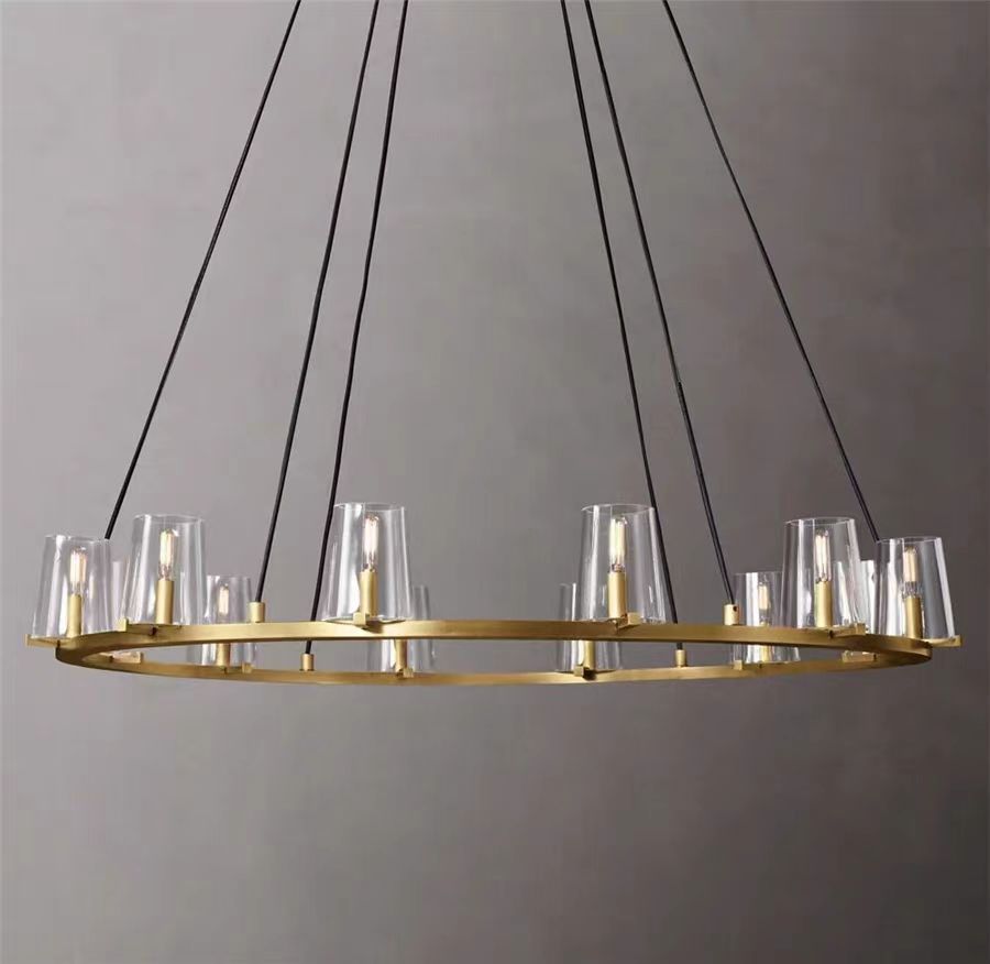 Pauillac Clear Glass Round Chandelier 36" 48" 60"-MEET LIGHTING