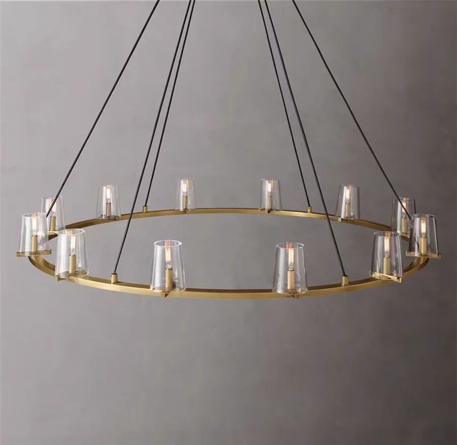 Pauillac Clear Glass Round Chandelier 36" 48" 60"-MEET LIGHTING