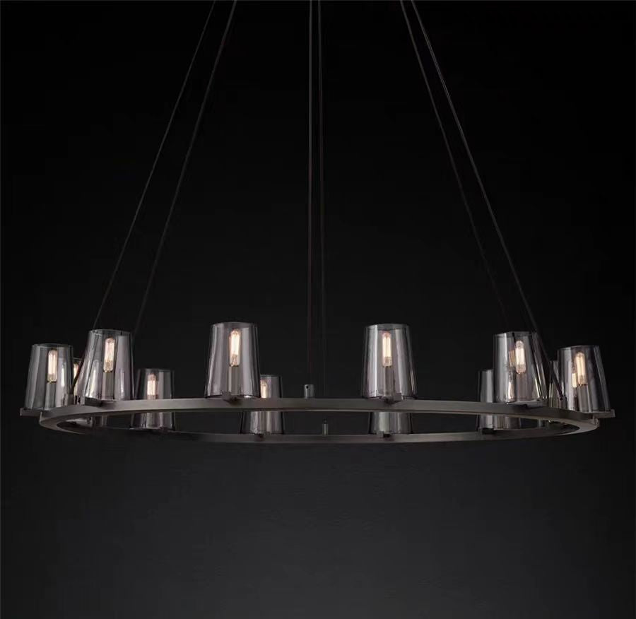 Pauillac Clear Glass Round Chandelier 36" 48" 60"-MEET LIGHTING