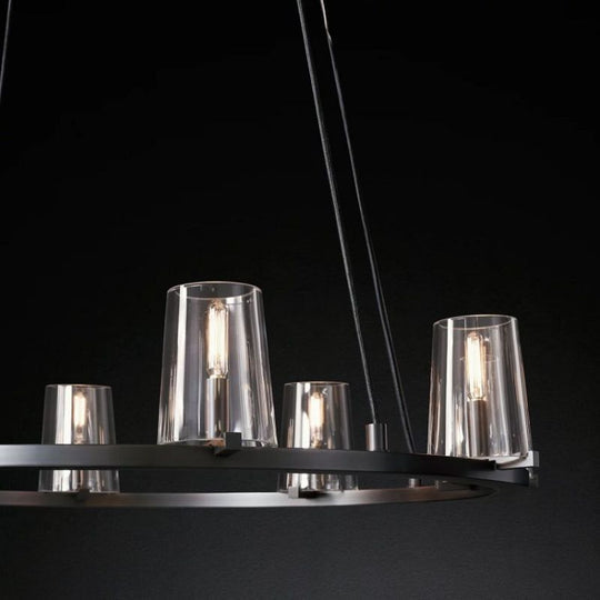 Pauillac Clear Glass Round Chandelier 36" 48" 60"-MEET LIGHTING
