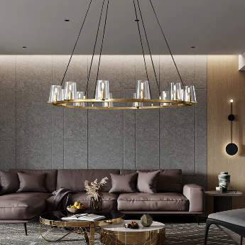 Pauillac Clear Glass Round Chandelier 36" 48" 60"-MEET LIGHTING