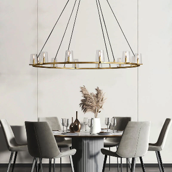 Pauillac Clear Glass Round Chandelier 36" 48" 60"-MEET LIGHTING