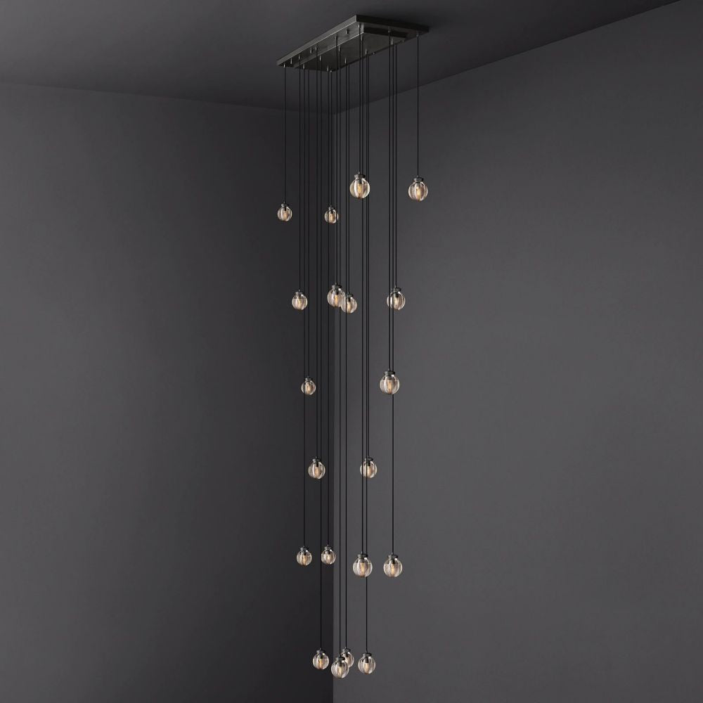 Pearl Rectangle Chandelier 54"-MEET LIGHTING