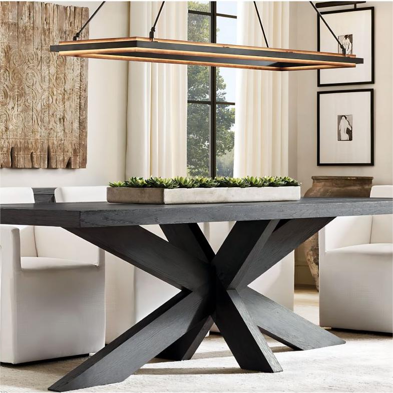 Perez Black Rectangular Chandelier 48"-MEET LIGHTING