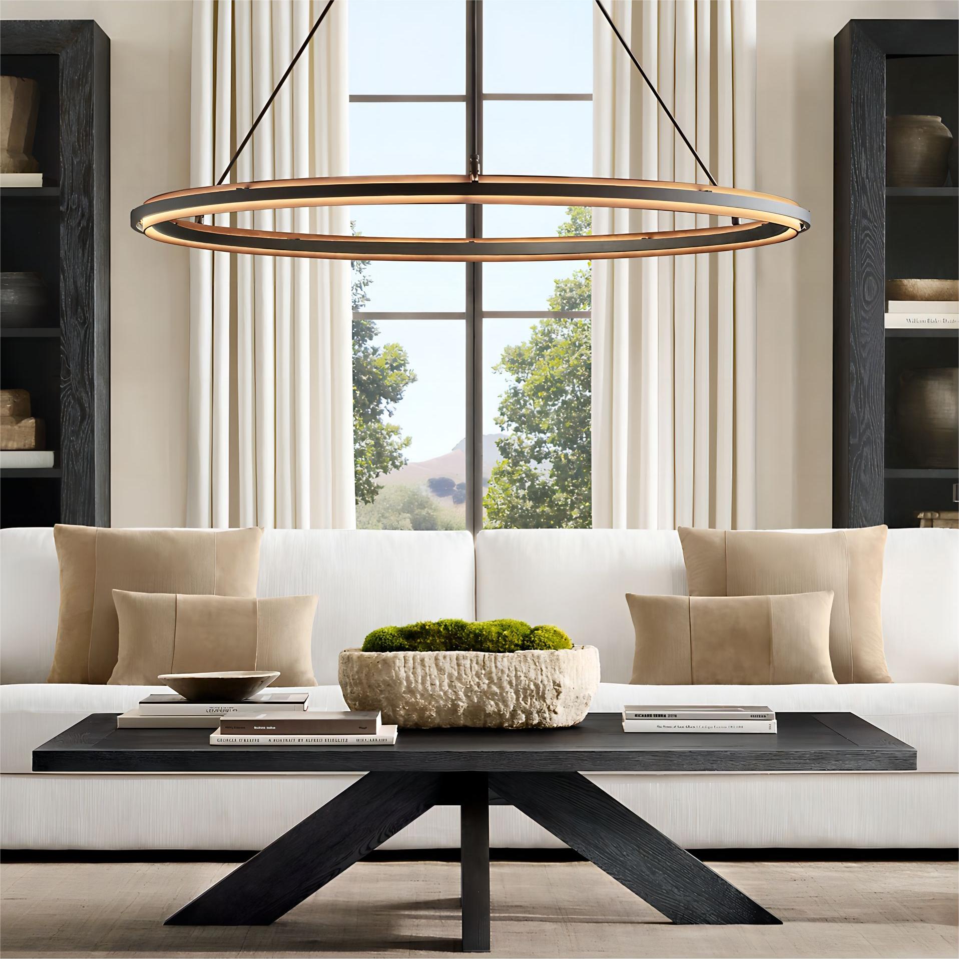Perez Black Round Chandelier 36"-MEET LIGHTING