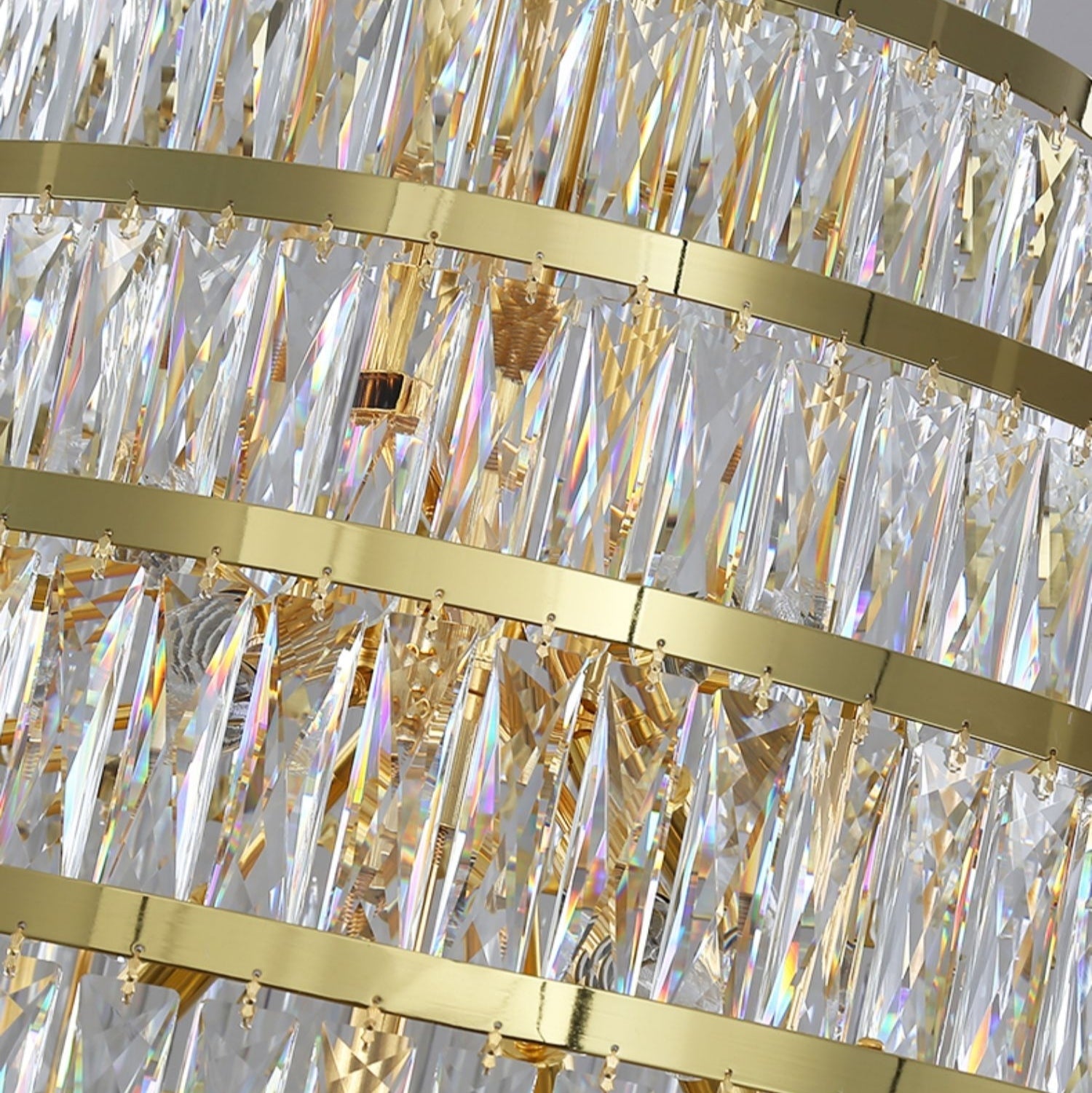 Honeycomb Shaped Ceiling Chandelier Extra Large Crystal Light Fixture For Foyer Staircase/ Entryway In Gold Finish-MEET LIGHTING