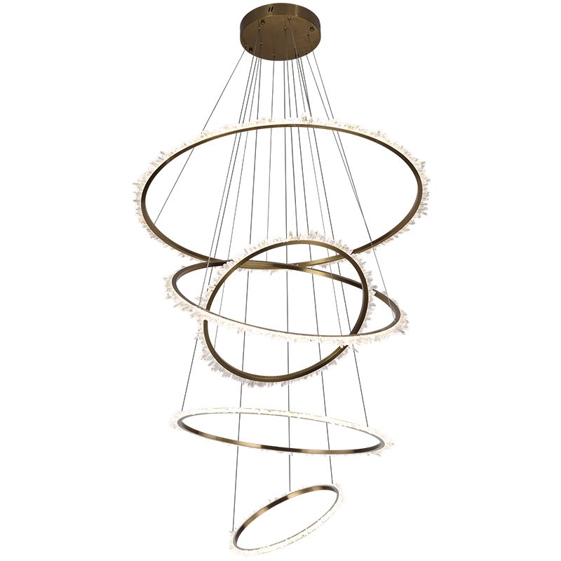 Primary Crystal Cluster Multi Rings Chandelier-MEET LIGHTING