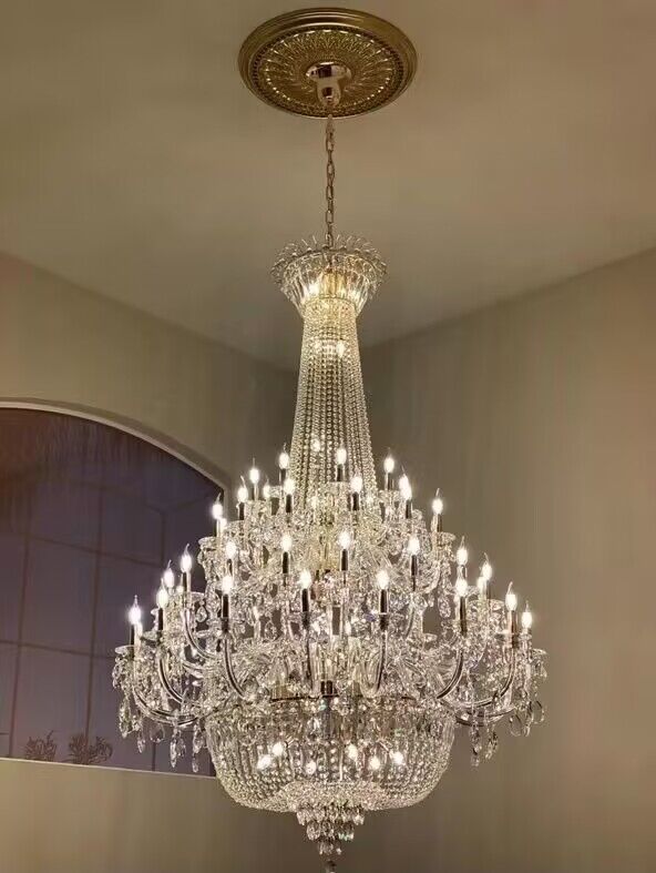 Extra Large European-style Multi-layers Candle Luxury Crystal Chandelier Gold Art Foyer/Staircase Decorative Light Fixture-MEET LIGHTING