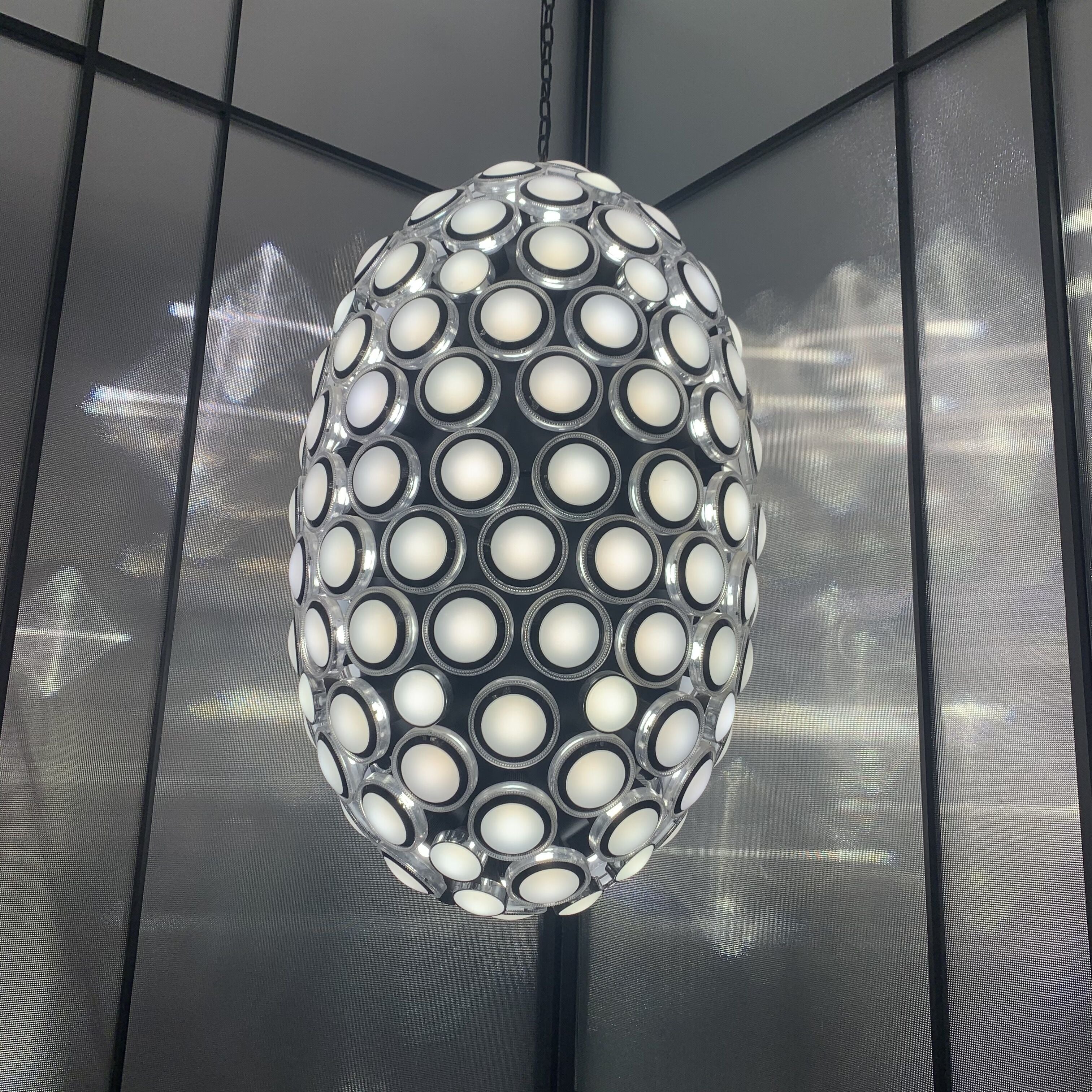 Modern Art Egg-shaped Chandelier Iconic Eyes LED Pendant Light For Dining Room/Living Room-MEET LIGHTING