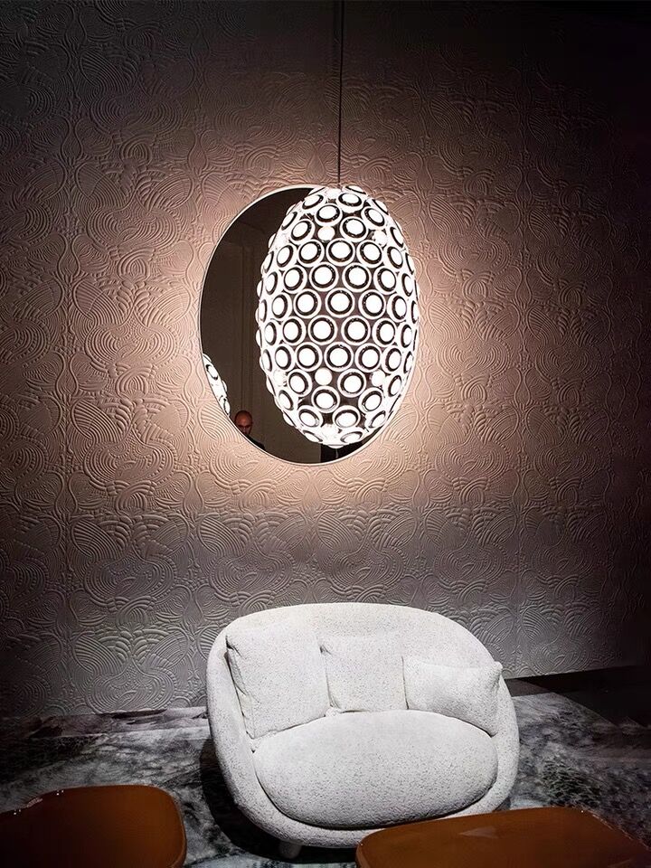 Modern Art Egg-shaped Chandelier Iconic Eyes LED Pendant Light For Dining Room/Living Room-MEET LIGHTING