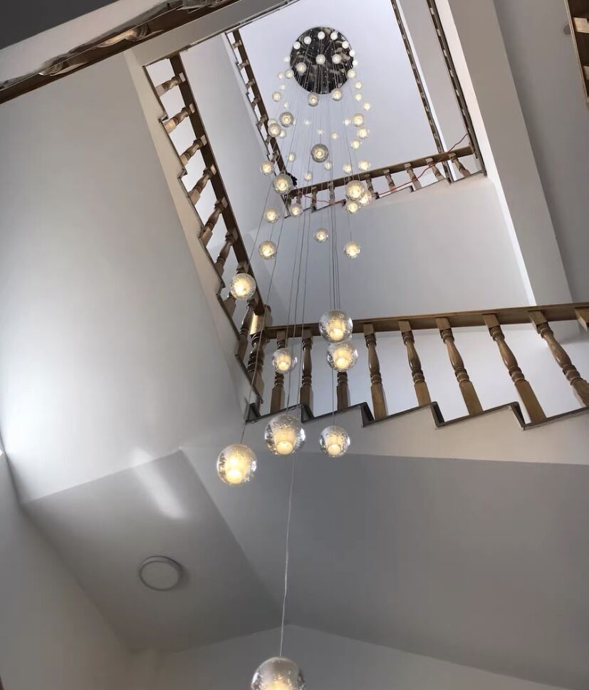 Oversized Nordic Art Round Air Bubbles Pendant Chandelier for Stairs/Spiral Staircase/Hotel Lobby-MEET LIGHTING