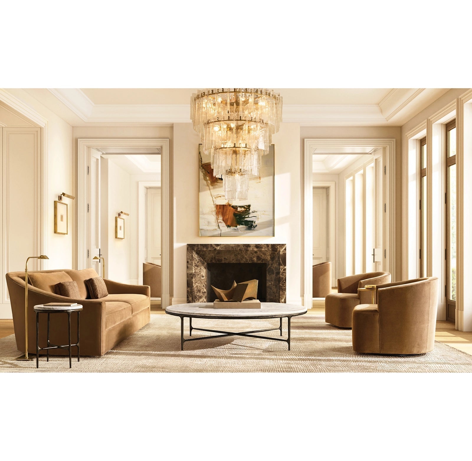 Lottice Tired Round Chandelier 47"
