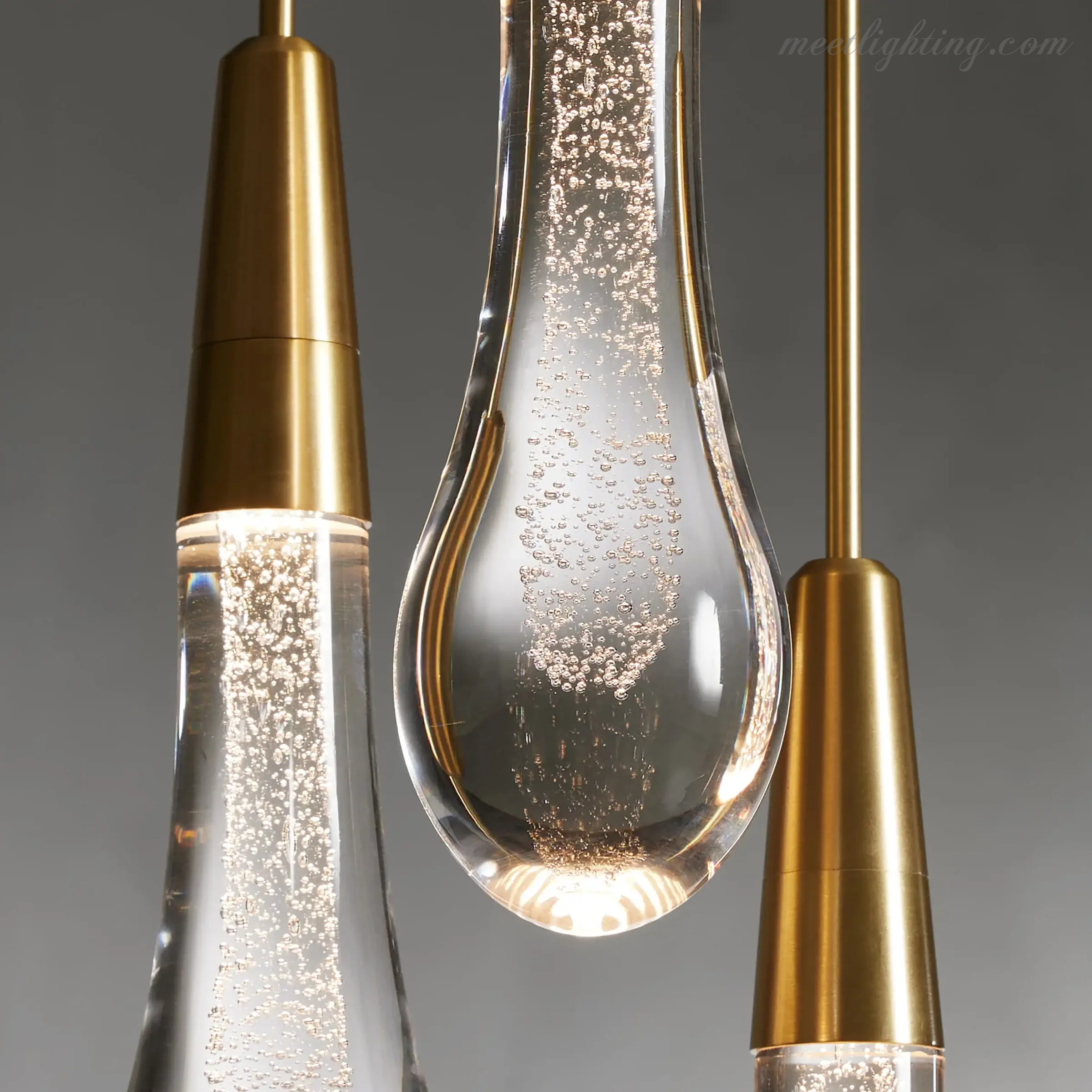 Rain Linear Solitaire Crystal Chandelier-MEET LIGHTING