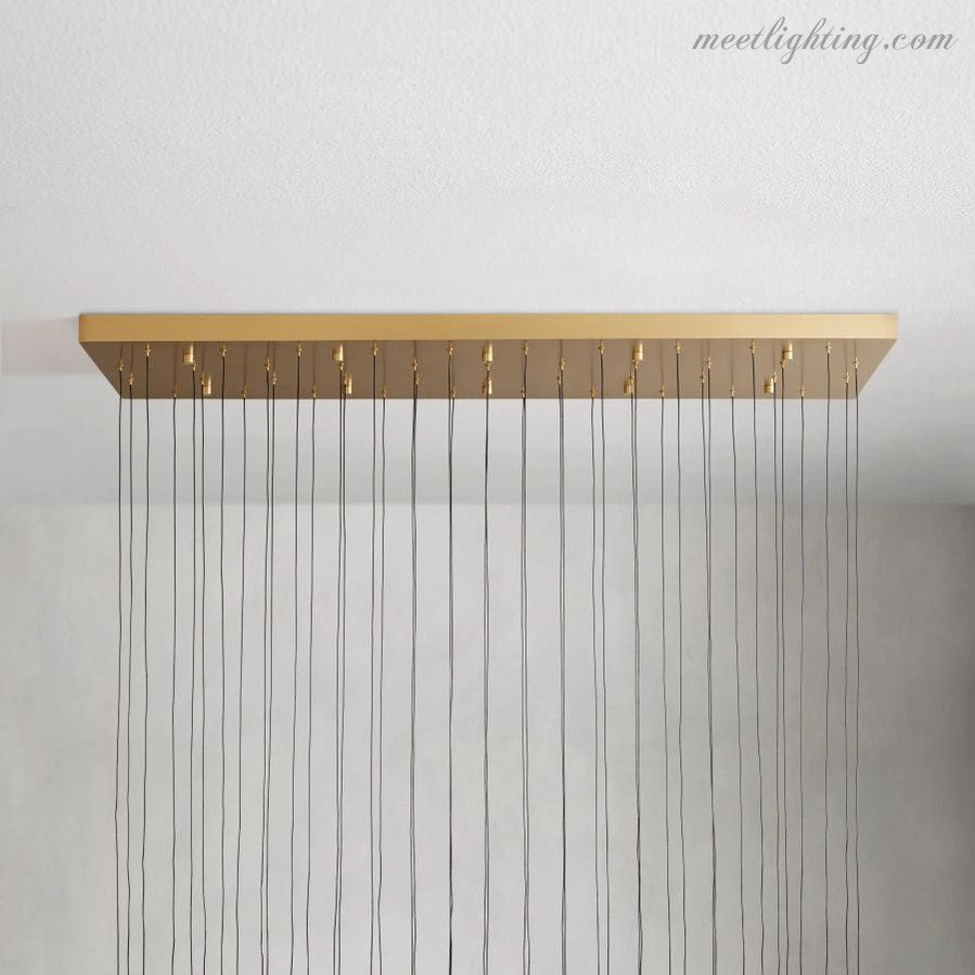Rain Linear Solitaire Crystal Chandelier-MEET LIGHTING