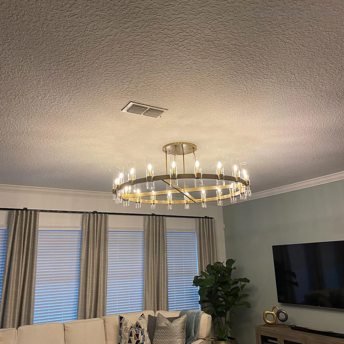 Ravelle Art Blown Glass Round Chandelier 60" Over Dining Table-MEET LIGHTING